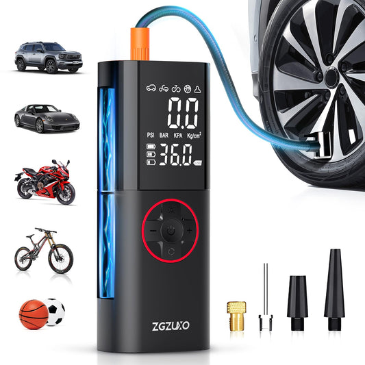 ZGZUXO Tire Inflator Portable Air Compressor, Rechargeable Air Pump for Car Tires, 150PSI Portable Tire Inflator for ...