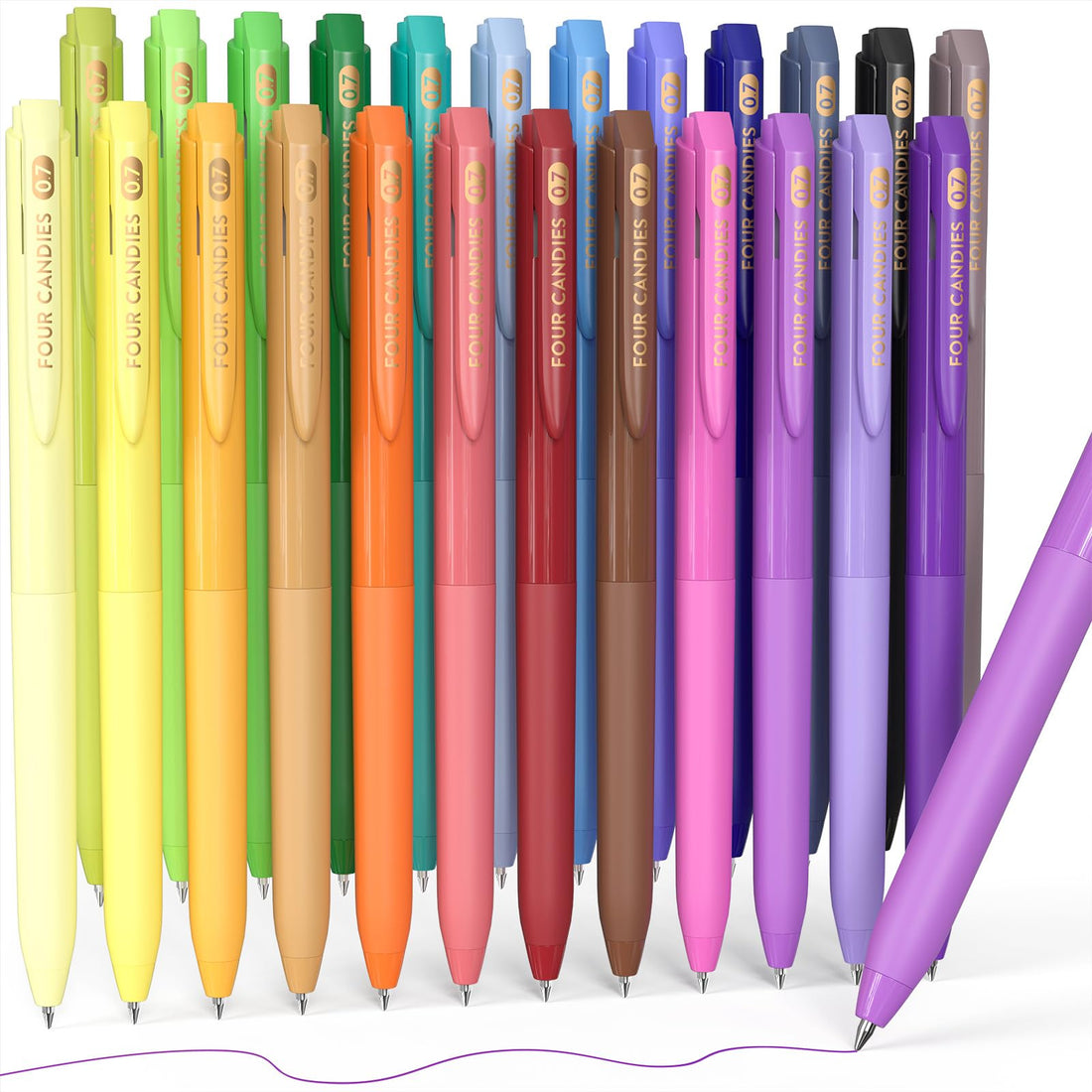 Four Color Retractable Gel Pens Set