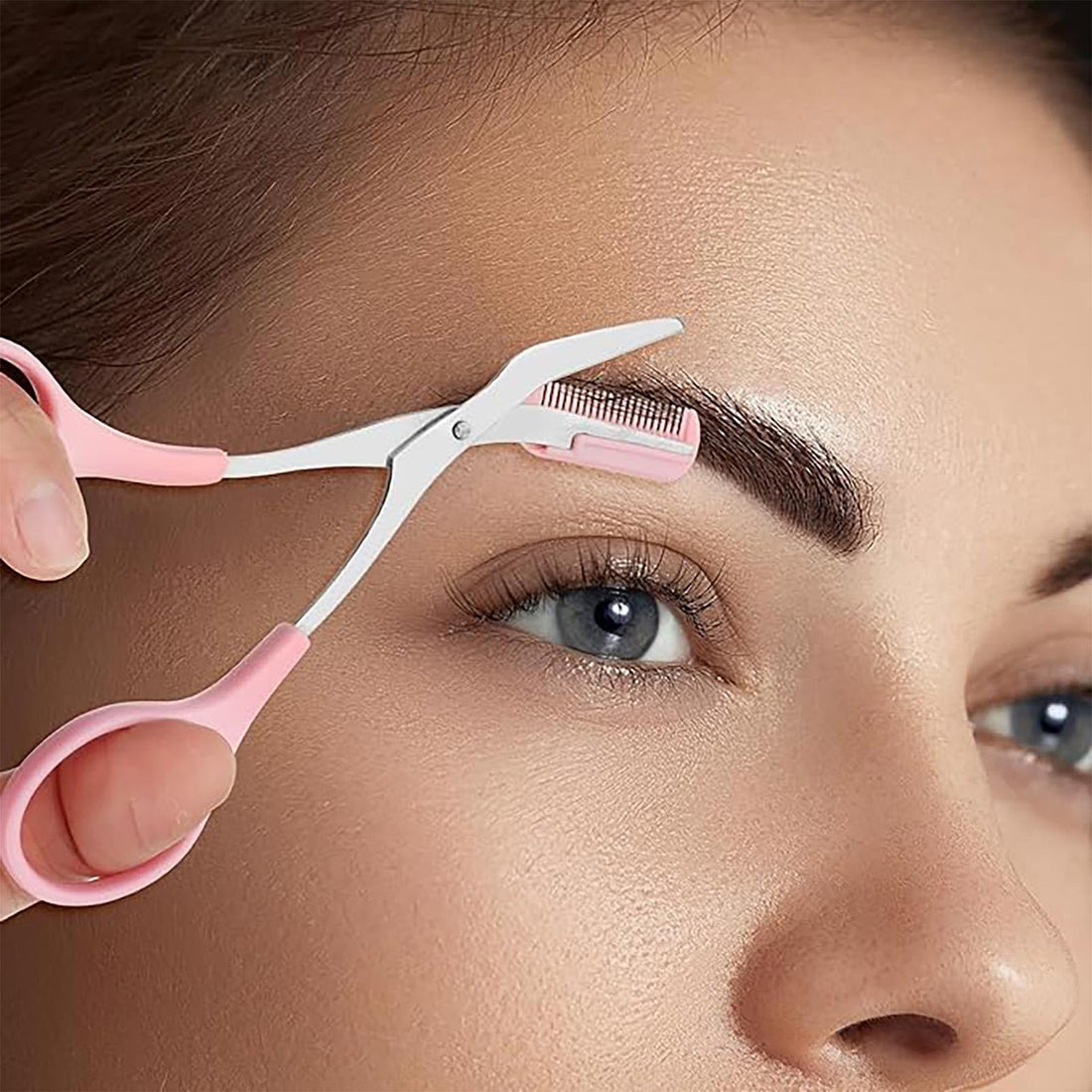 Eyebrow Trimming Kit with Scissors, Razor, and Comb Set