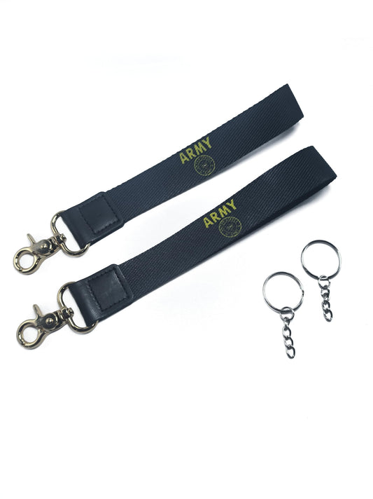 US Army Gold Crown Keychain for Veterans - Military Carabiner Lanyard Keychain Pack