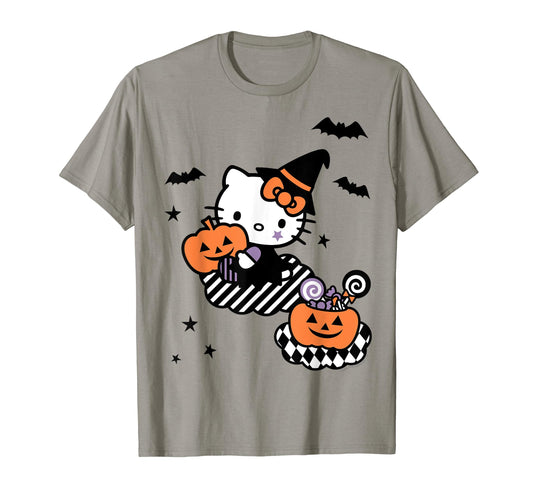 Hello Kitty Trick or Treat Halloween Tee Shirt T-Shirt.