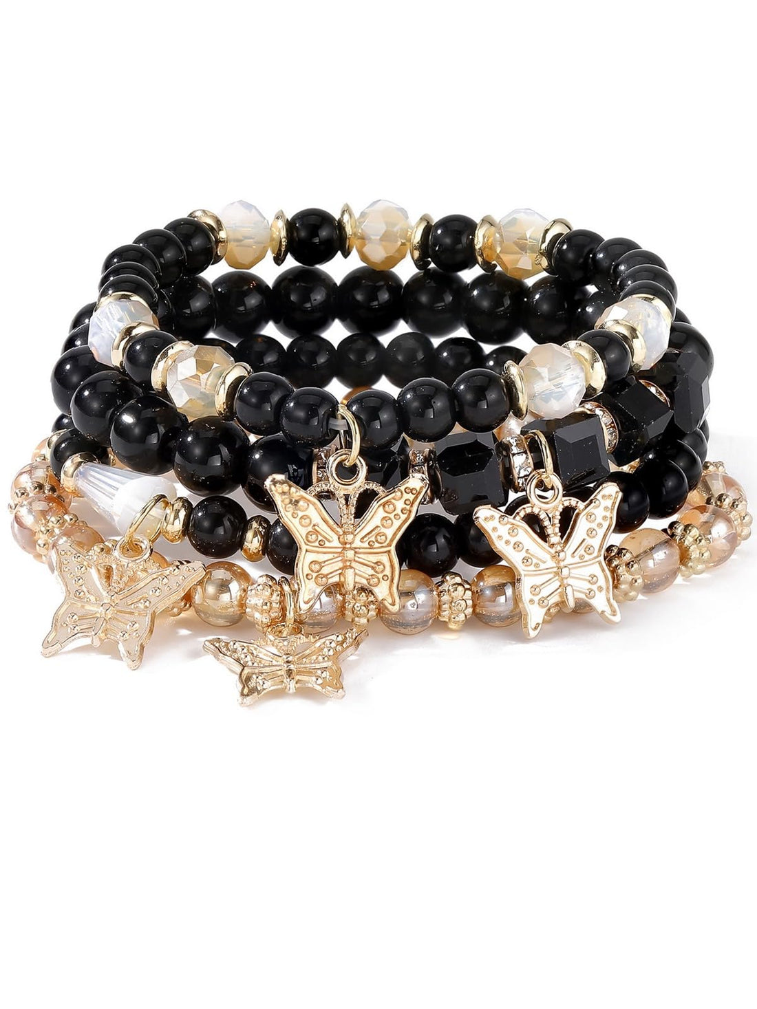 Boho Butterfly Beaded Bracelet Pack for Women Friendship Jewelry Stacks