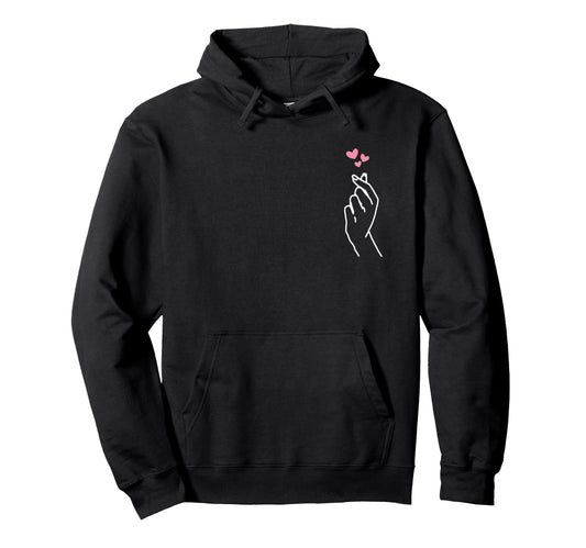 Official K-Pop Merchandise: Korean Finger Heart Pull Over Hoodie Set.