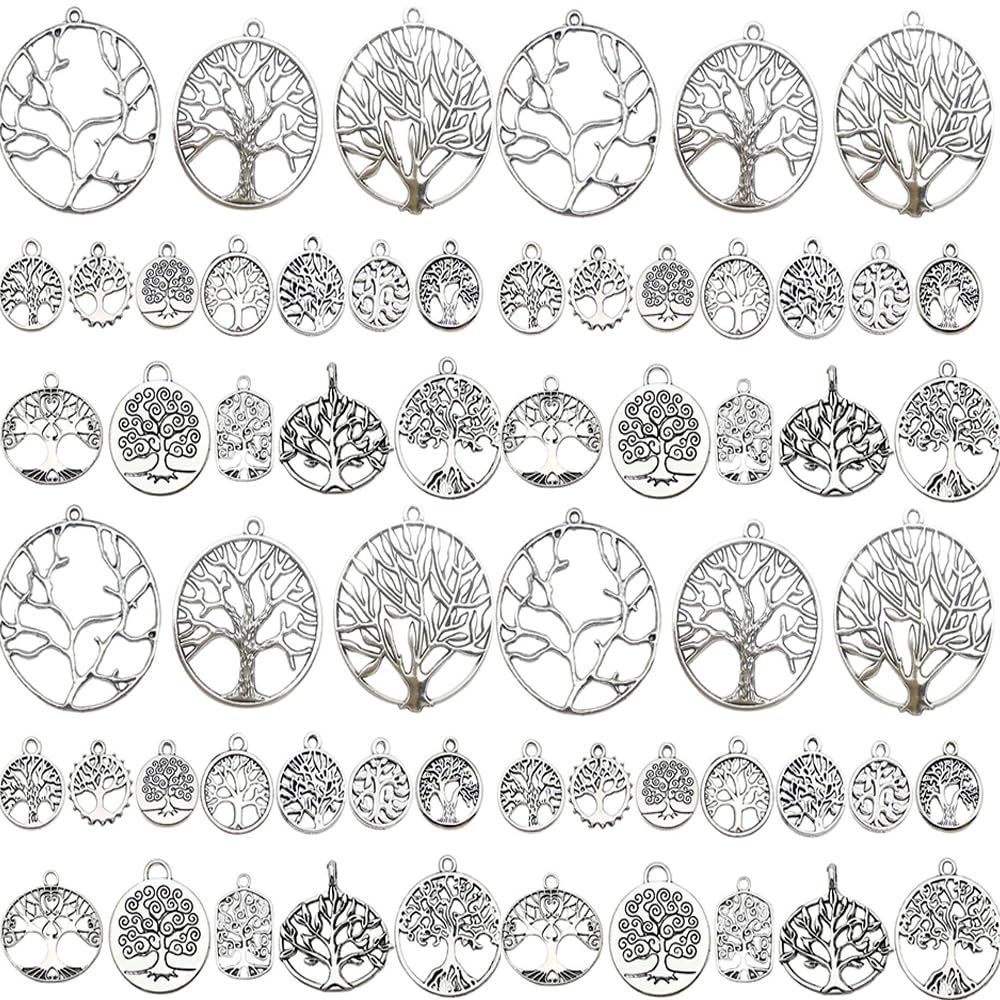 Alloy Antique Silver Tree Series Charms for Jewelry Making