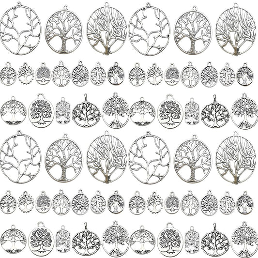 Alloy Antique Silver Tree Series Charms for Jewelry Making