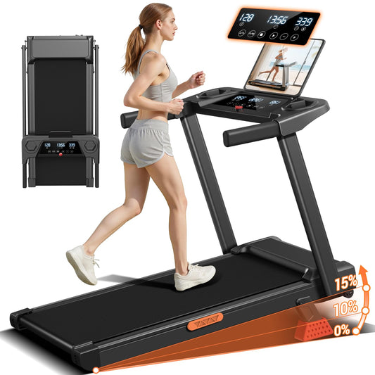 Incline Foldable Treadmill with Handle for Home