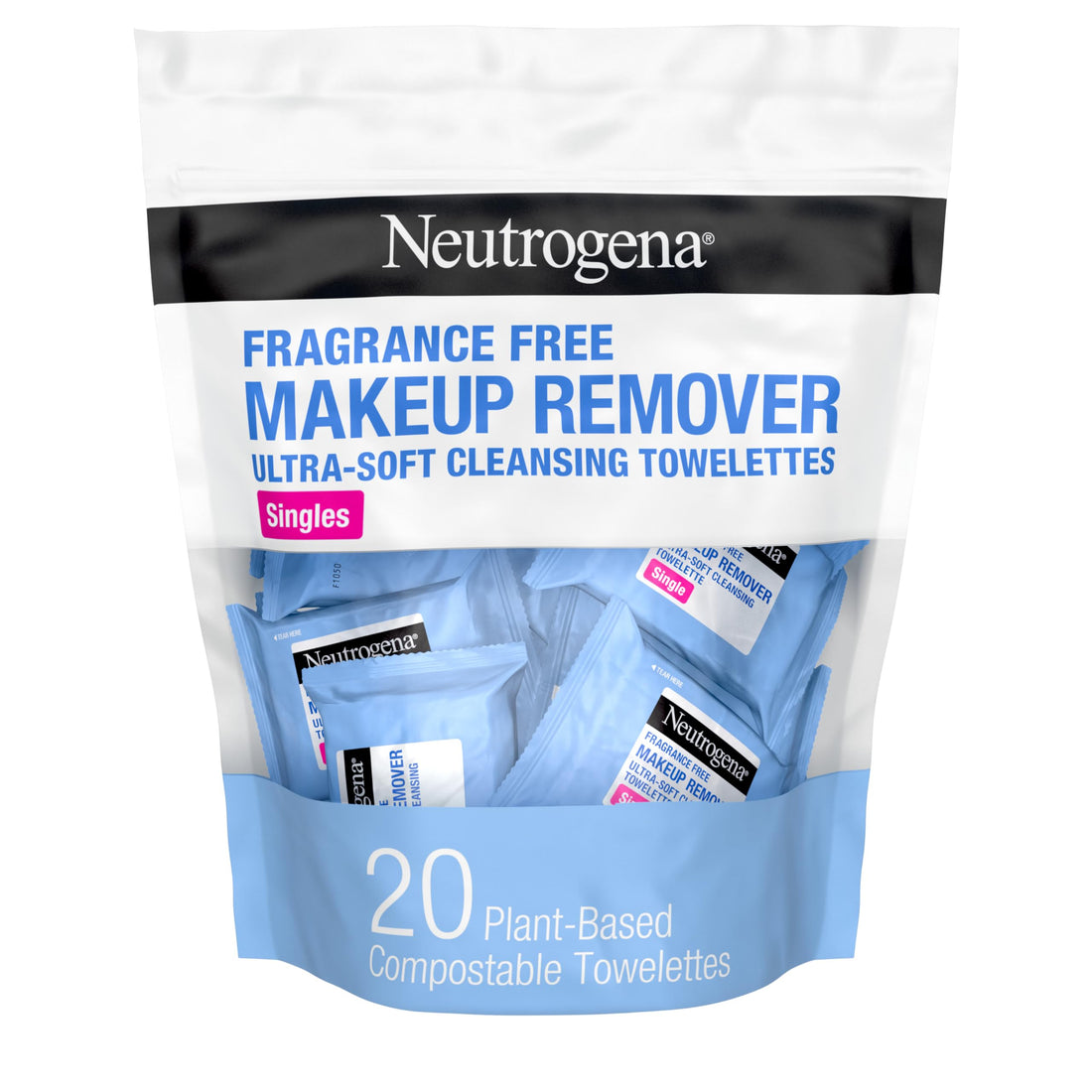 Neutrogena Fragrance-Free Makeup Remover Cleansing Towelette Singles, Individually-Wrapped Daily ...