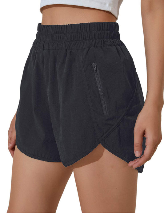 BMJL Women's Running Shorts Elastic High Waisted Shorts Pocket Sporty Workout Shorts Quick Dry Athletic Shorts ...