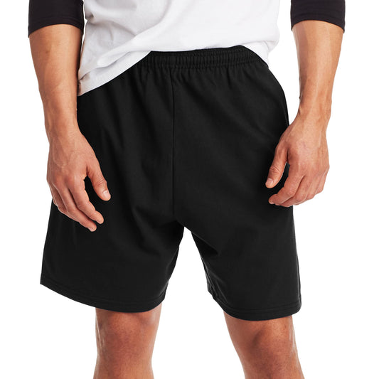 Hanes Men's Athletic Shorts, Favorite Cotton Jersey Shorts, Pull-On Knit Shorts with Pockets, Knit Gym Shorts, 7.5⁘ ...