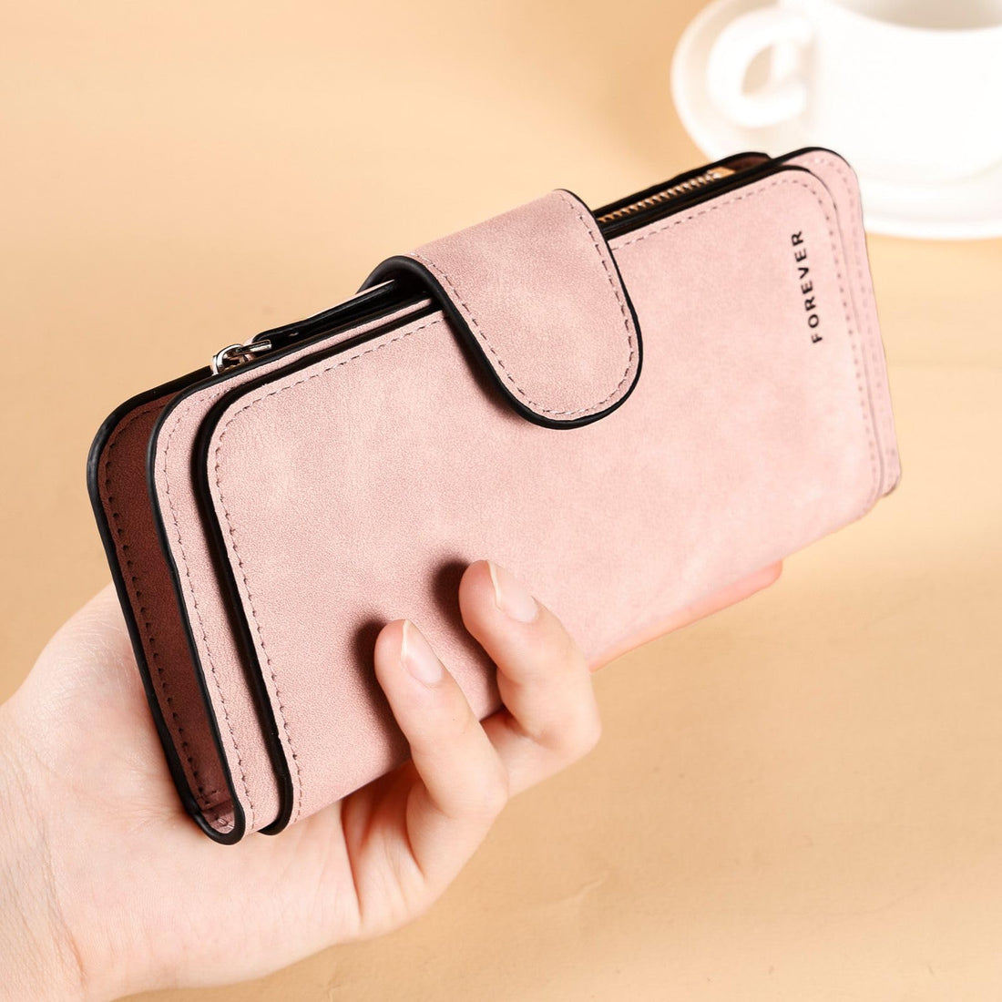 Pink Mini Leather Wallets for Women