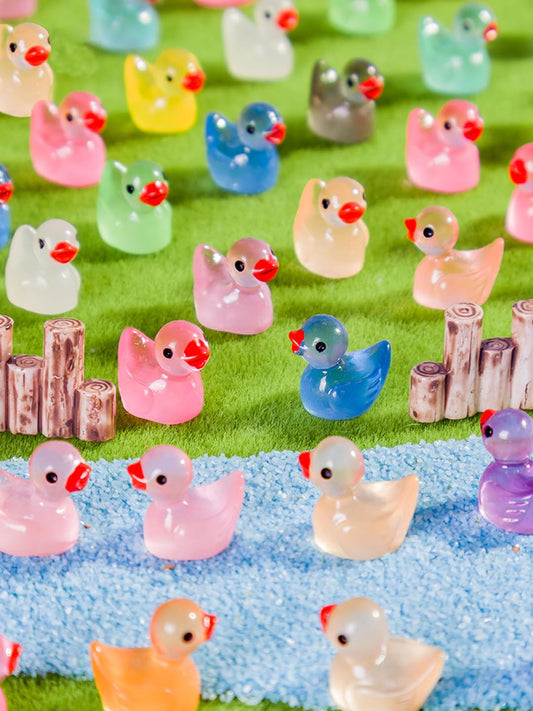 Glow in Dark Miniature Duck Decorations