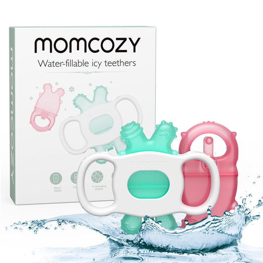 Momcozy Baby Teether Toys, Water Fillable Teether Silicone Cold Teether, Baby Teething Toys Chill Teether, Baby Water ...