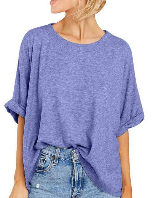 Women Oversized T-shirt Summer Casual Short Sleeve Loose Tee Tops.