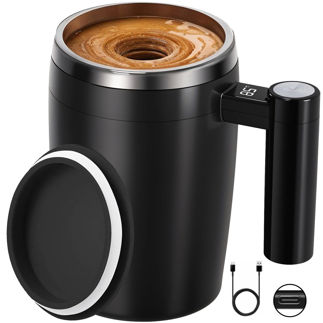 Automatic Self-Stirring Coffee Mug with Electric Magnetic Stirrer