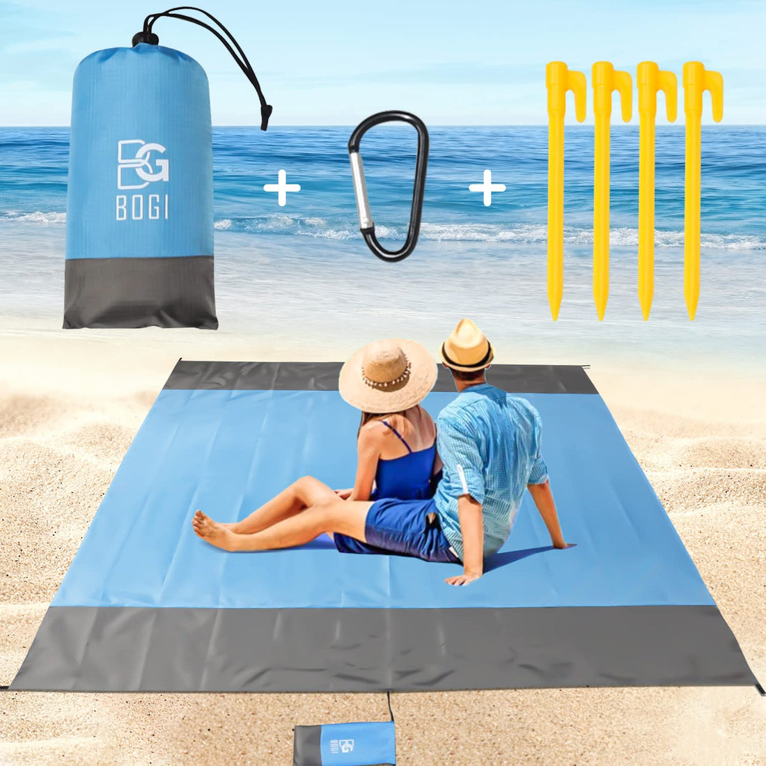 Sand-Proof Beach Blanket Large Waterproof Outdoor Picnic Mat for Adults