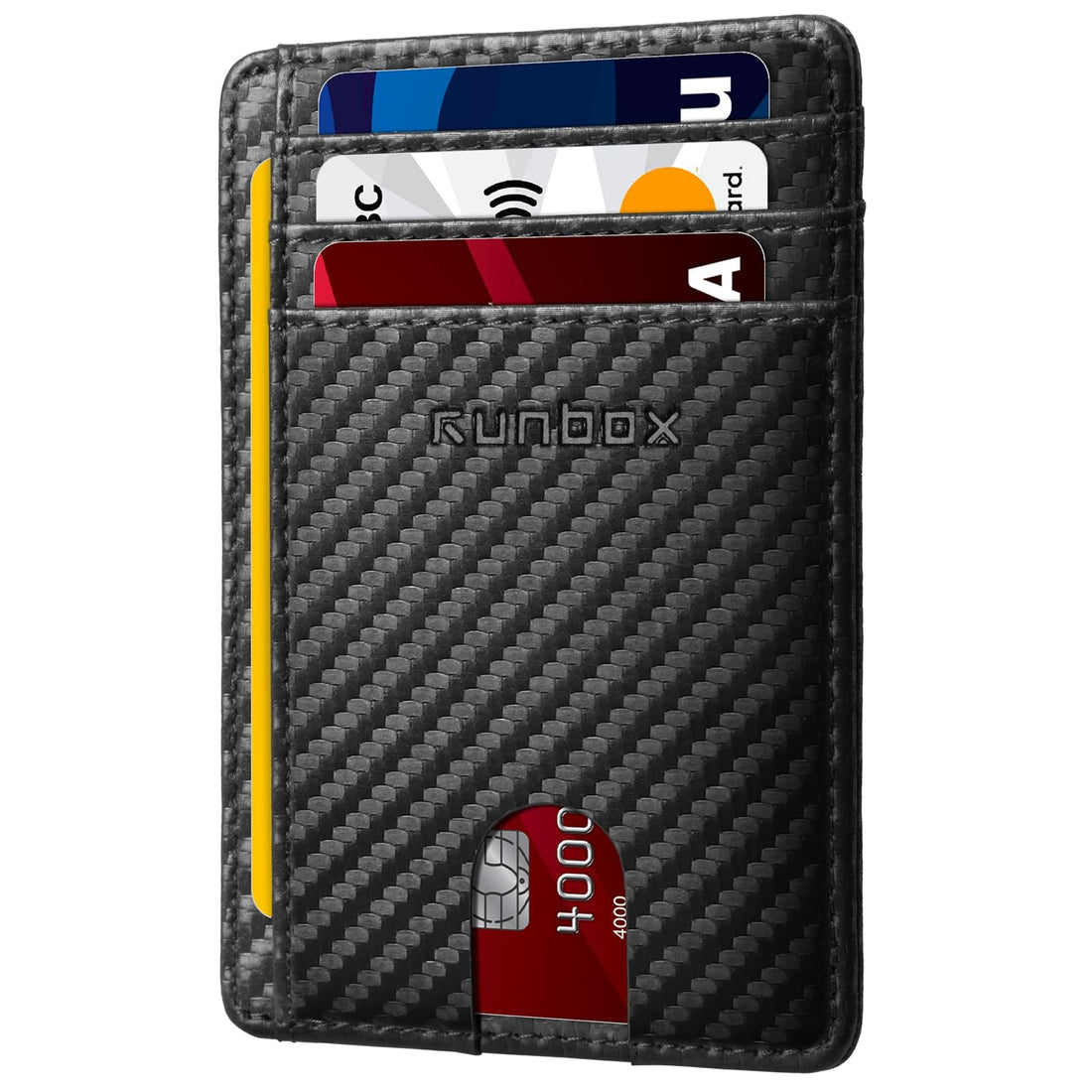 Minimalist RFID Blocking Leather Wallet with Front Pocket Gift Box.