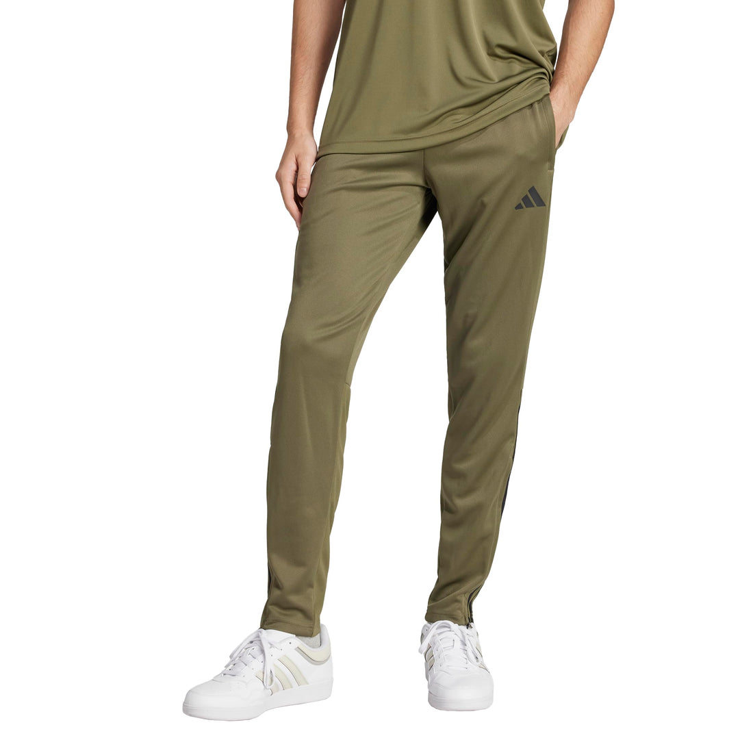 Adidas Men's Sereno Cut 3-Stripes Slim Tapered Olive Pants.