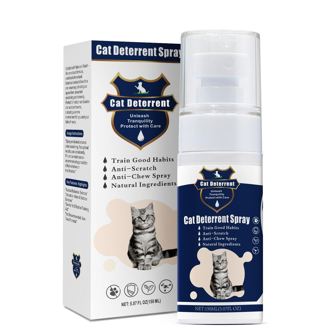 Effective Spray Deterrent for Cats for Furniture Protection and Training.