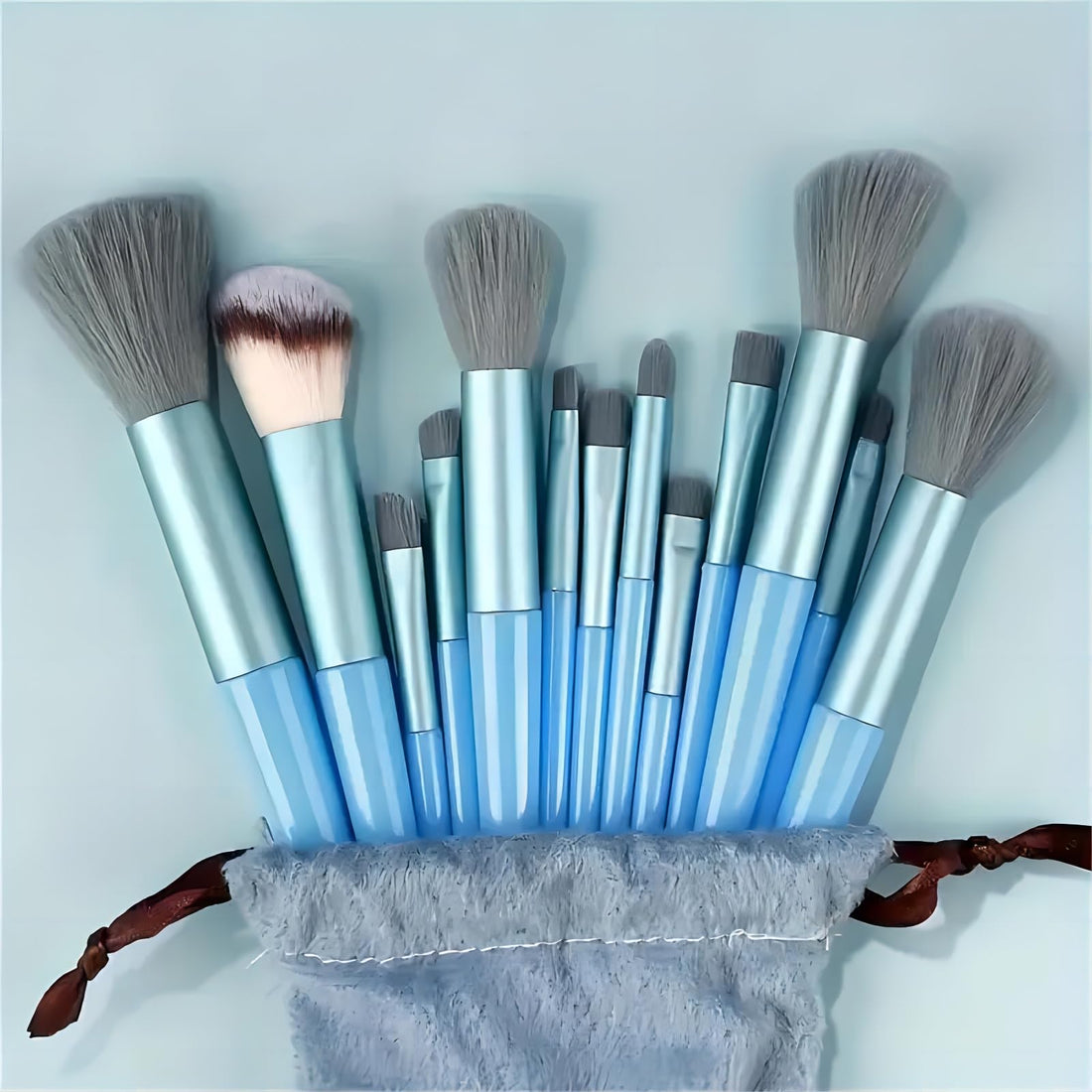 13 PCS Makeup Brush Set Kit - Blue