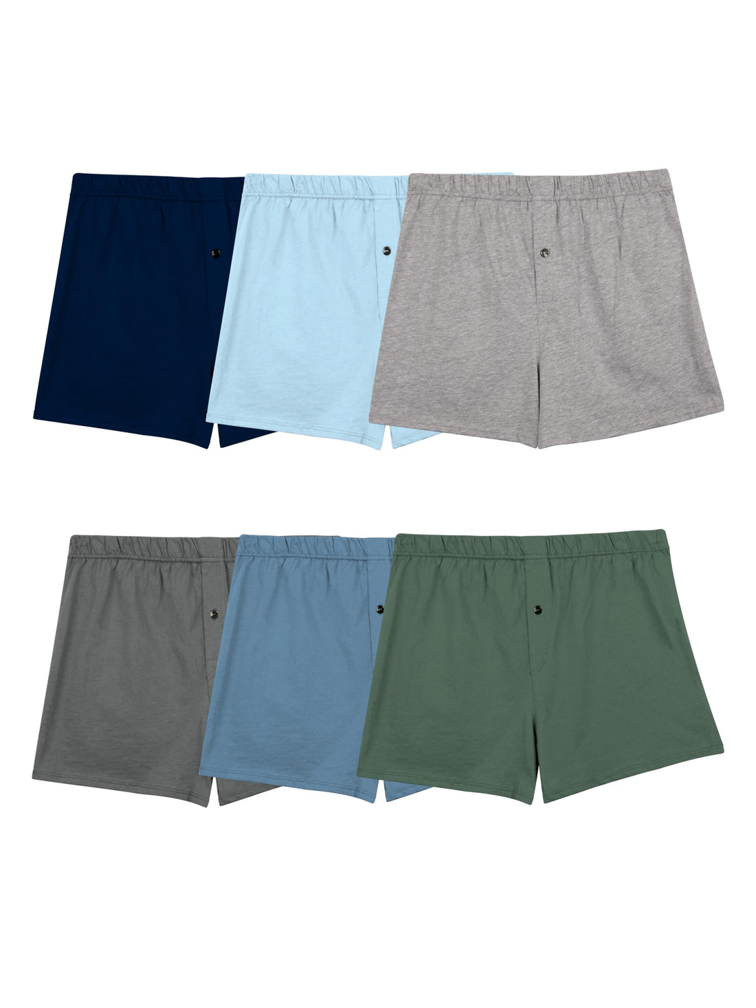 Relaxed Fit, Moisture-Wicking Knit Boxer Shorts with Assorted Color Packs.