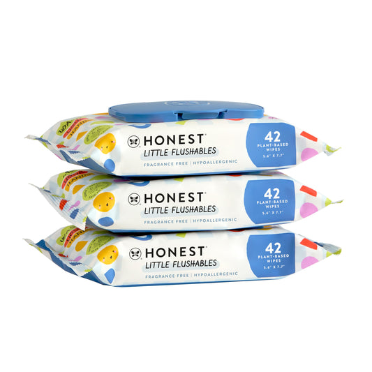 The Honest Company Plant-Based Toddler Flushable Wipes | Designed for Potty Training | 99%