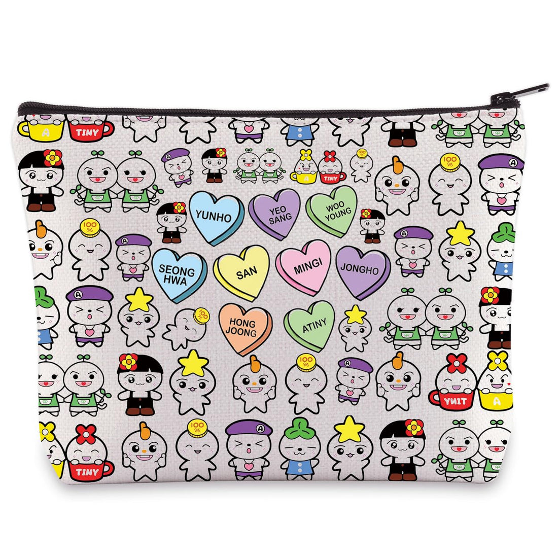 BWWKTOP K-Pop Cosmetic Makeup Bag Korean Group Fans Gift Korean Members Travel Zipper Pouch Bag ...