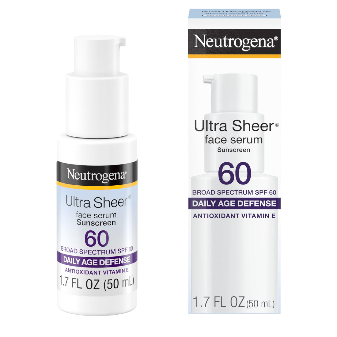 Moisturizing Face Serum with Vitamin E and Broad Spectrum SPF 60.