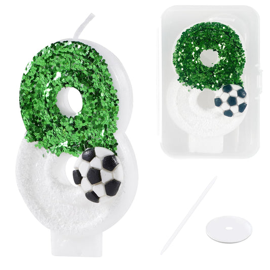 Soccer 8th Birthday Candle Cake Topper