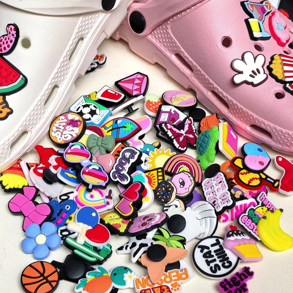 Colorful Random Cartoon Shoe Charms and Decorative Pins Bulk Pack