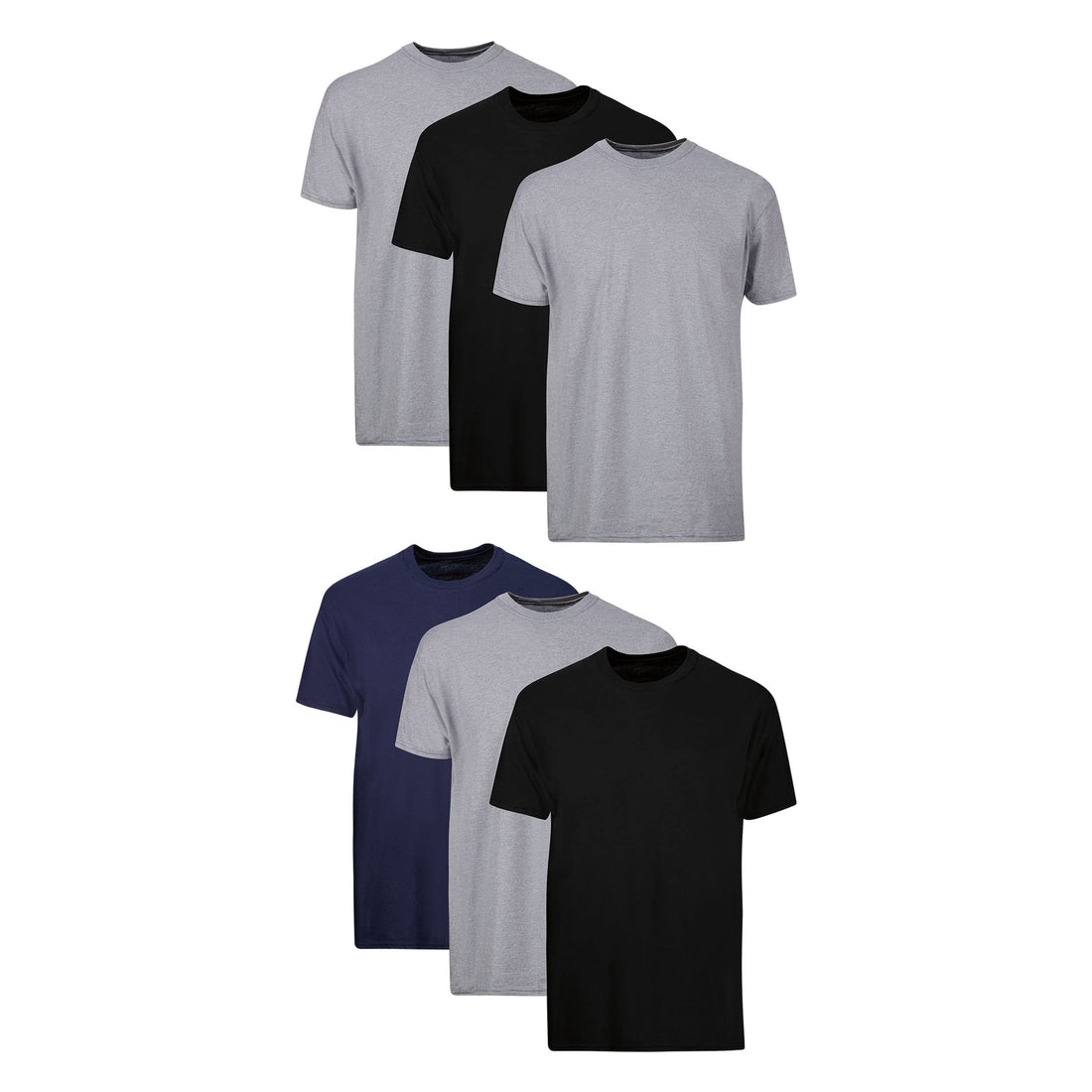 Hanes Men's Cotton, Moisture-Wicking Crew Tee Undershirts, Multi-Packs Available.