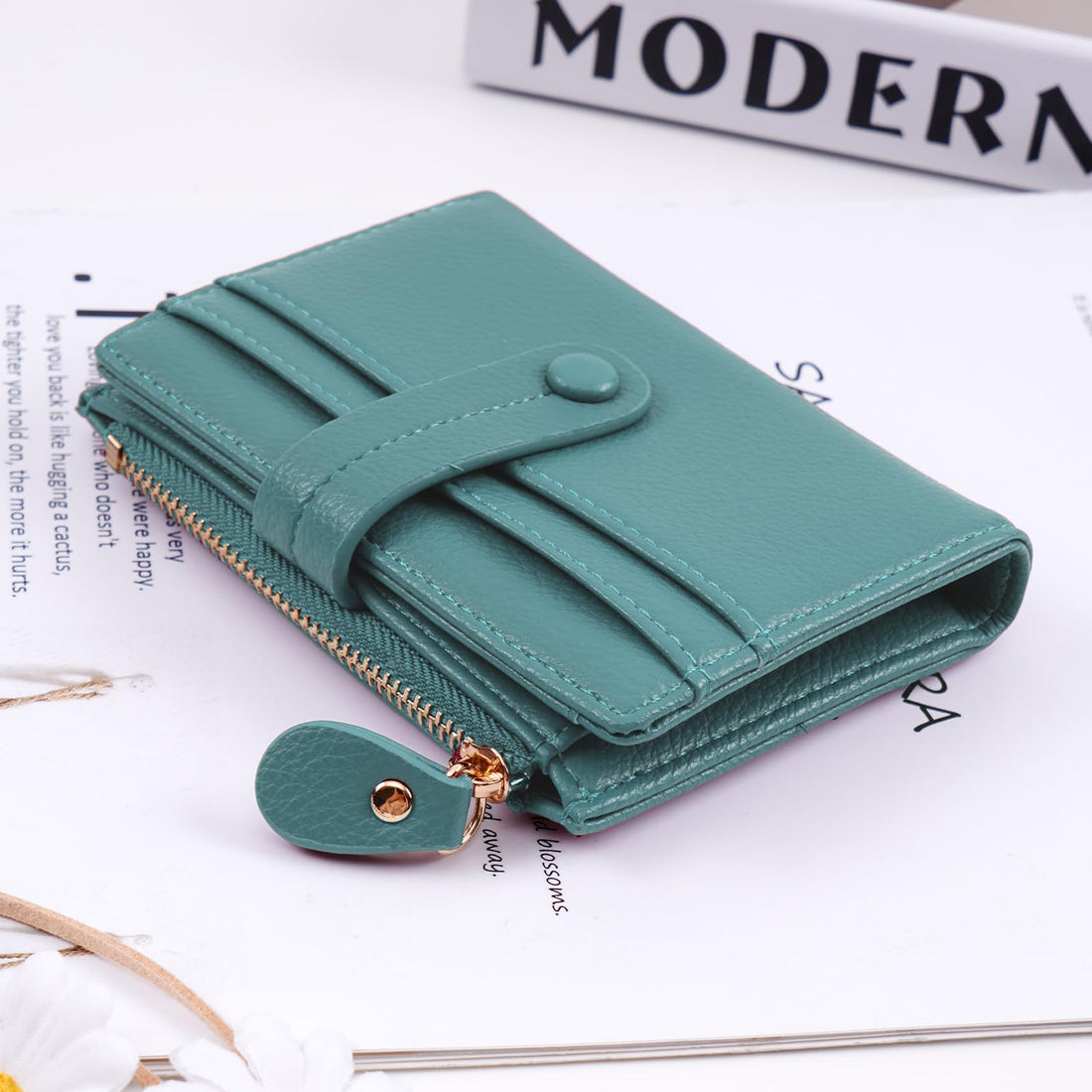 Women's RFID Blocking Leather Wallets with Multiple Card Pockets