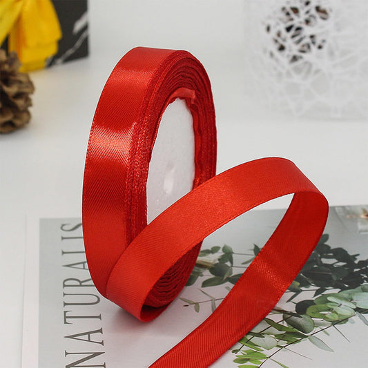 Red Satin Ribbon for Gift Wrapping and Decorations