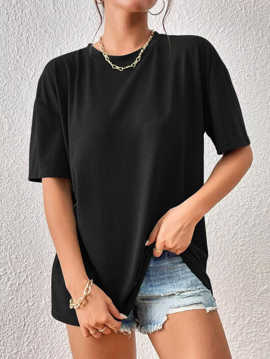Black Casual Women's Short Sleeve T-Shirts