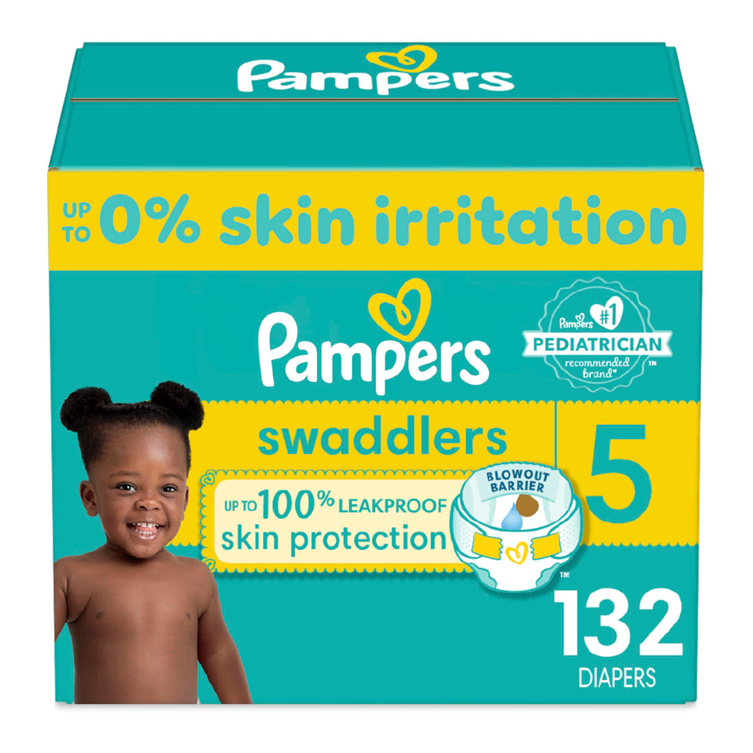 Premium Pampers Diapers for Baby's First Month, 132 Count.