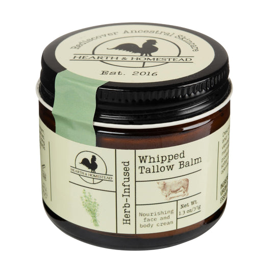 Hearth and Homestead: Handmade Whipped Tallow Balm (Unscented/Herb-Infused)