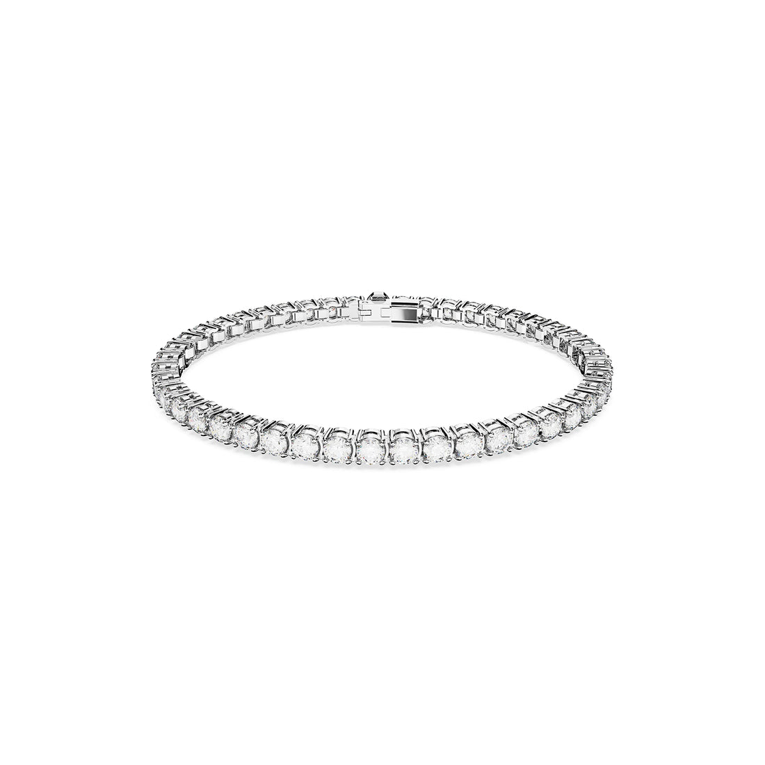 Swarovski Matrix Tennis Bracelet with Round Cut Crystals in Various Colors and Finishes