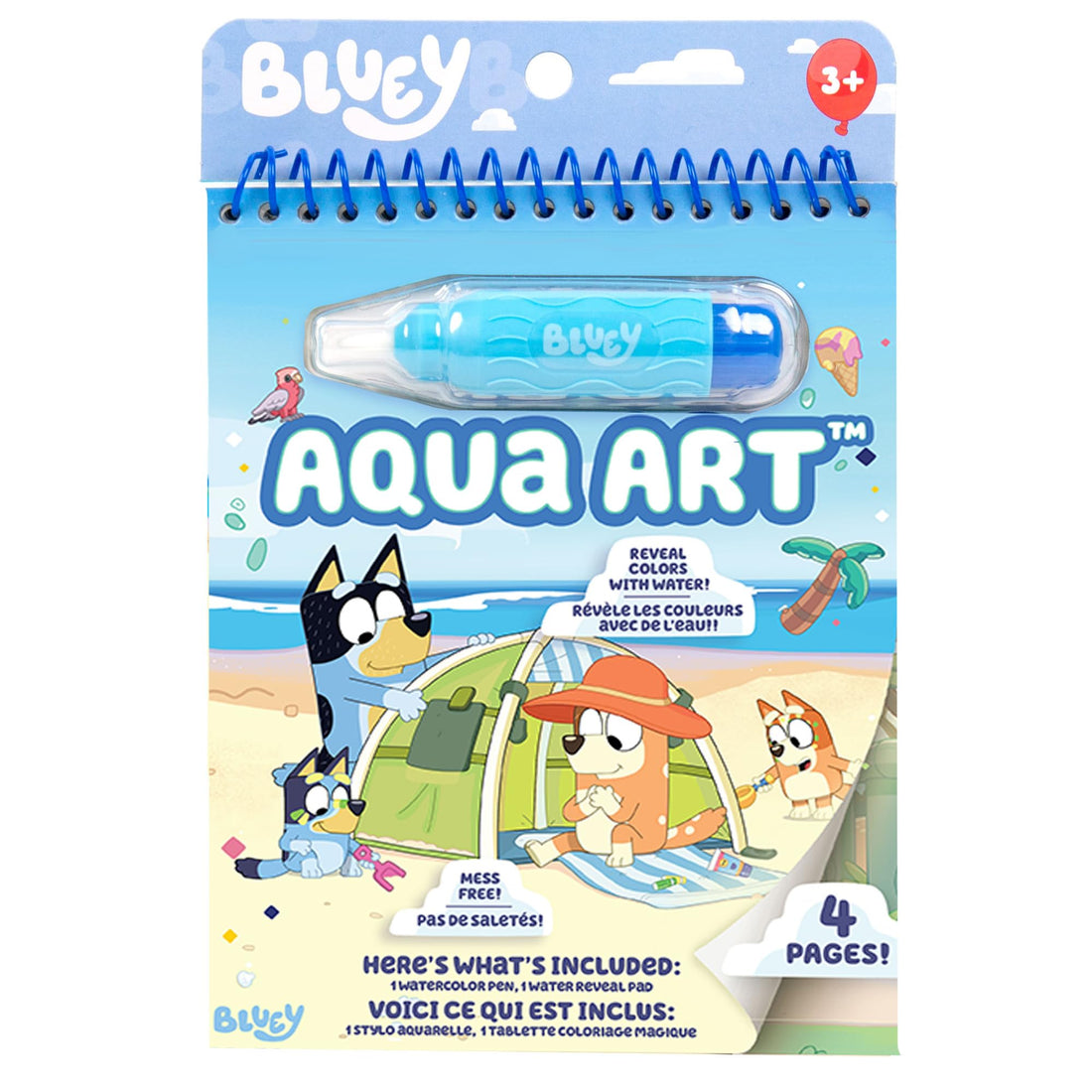 Horizon Group USA Bluey Aqua Art - Reusable Water Reveal Activity Pages With Water Pen for No-Mess...