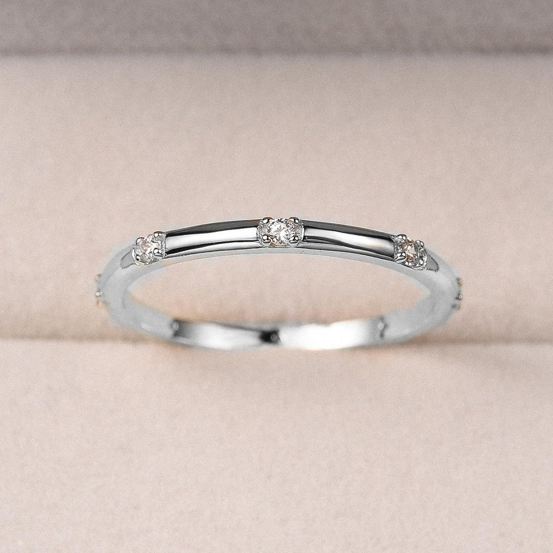 Sterling Silver White Gold Plated Ring for Women