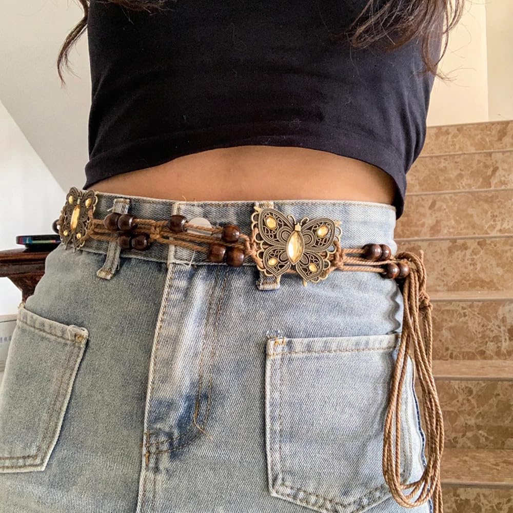 Retro Butterfly Tassel Waist Chain Belt