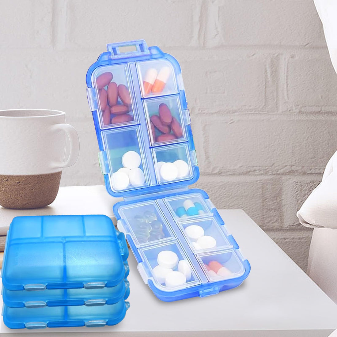 Travel Pill Organizer with Multiple Compartments