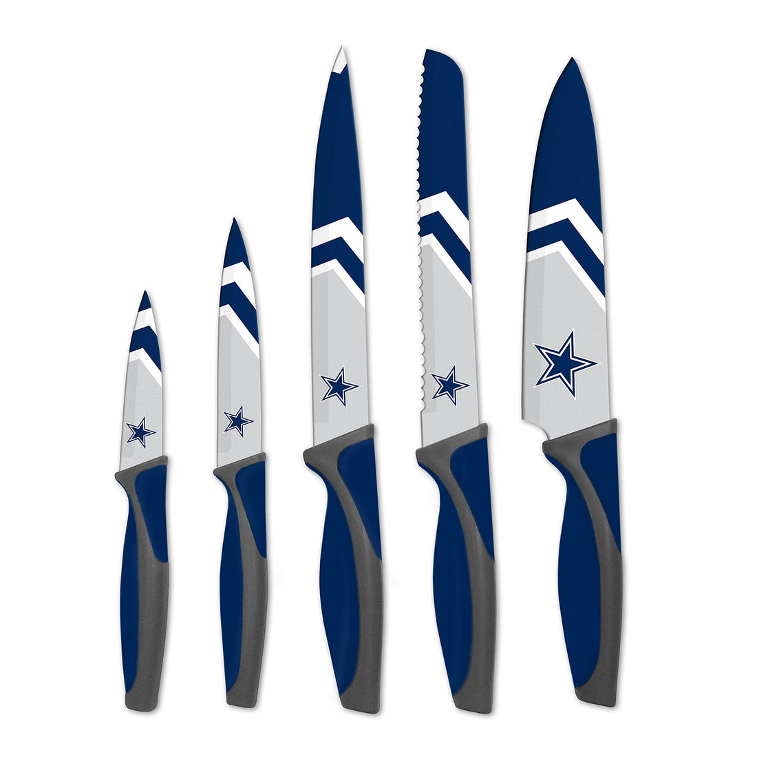 The Sports Vault NFL Dallas Cowboys 5-Piece Kitchen Knife Set.