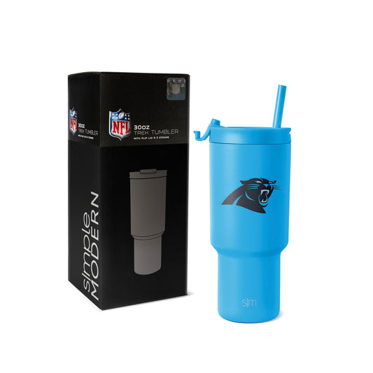 Simple Modern Officially Licensed NFL Carolina Panthers 30 oz Tumbler with Flip Lid and Straws | ...