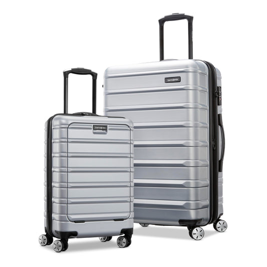 Samsonite Omni 2 Hardside Expandable Luggage with Spinner Wheels, Arctic Silver, 2-Piece Set (Carry-on ...