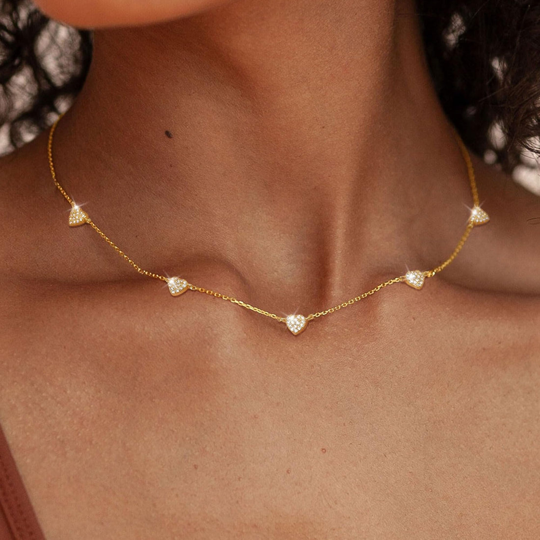 Dainty Gold Necklaces for Women: Trendy Non-Tarnish 14K Gold Plated Cubic Zirconia Butterfly Heart...