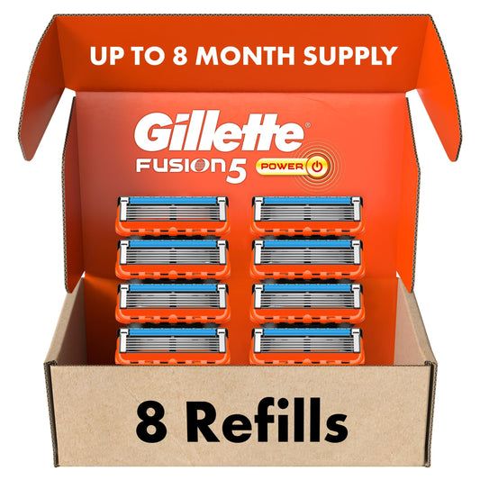 Gillette Fusion5 Power Razor Blade Refills with Lubrastrip Technology.