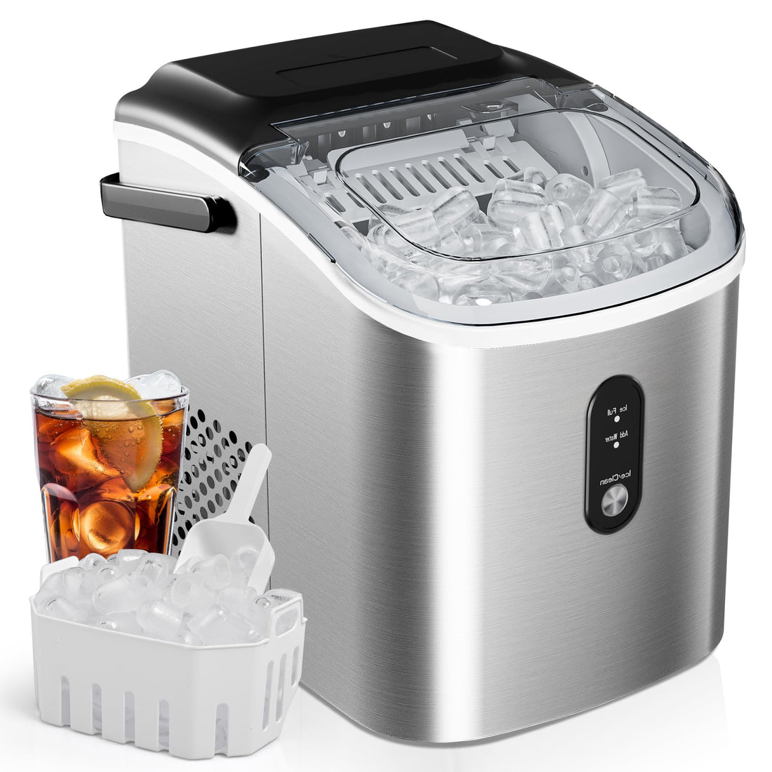 Effortless Countertop Ice Maker with Auto-Cleaning and Compact Design