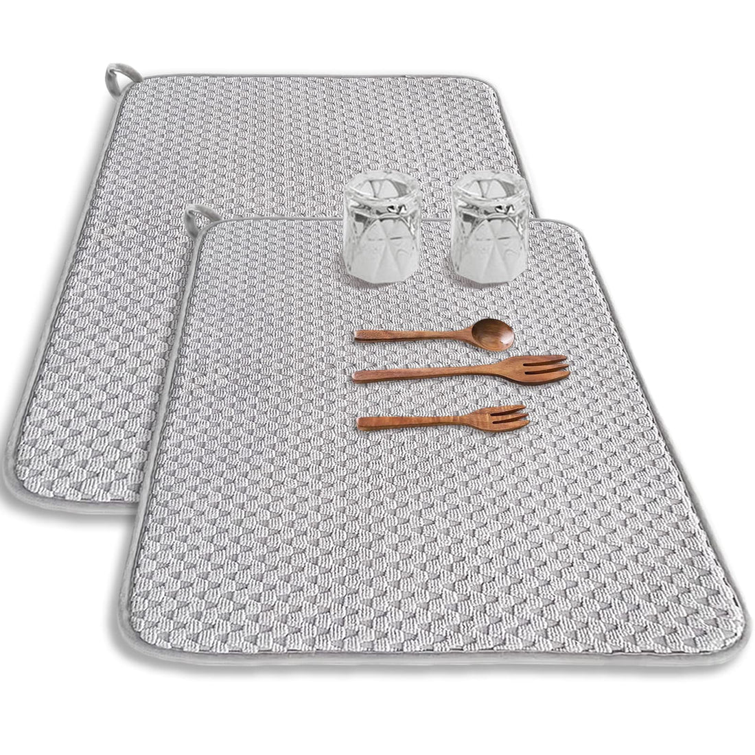 Large Absorbent Microfiber Dish Drying Mat for Kitchen Countertops.