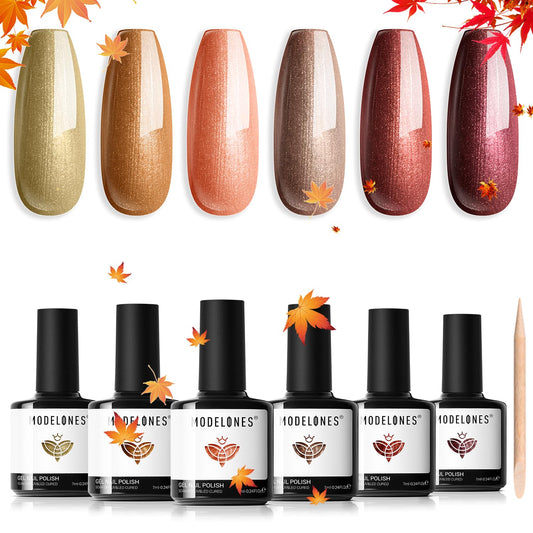 Fall-Inspired Gel Nail Polish Set with Diverse Color Options