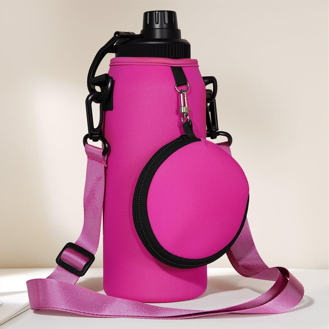 Water Bottle Carrier Bag for 30 oz Bottles with Shoulder Strap