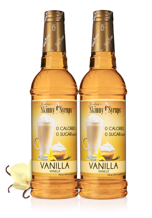 Jordan's Skinny Syrups Sugar Free Coffee Syrup, Vanilla Flavor Drink Mix, Zero Calorie Flavoring ...